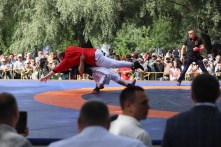 На Иртышском сабантуе состоялись турниры по корэш, гиревому спорту и пляжному волейболу