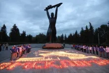 В Парке Победы зажгли «Огненную картину»