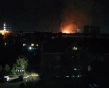 В Омске ночью горел цех «Омсктрансмаша»